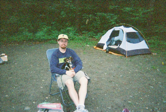 Camping dog